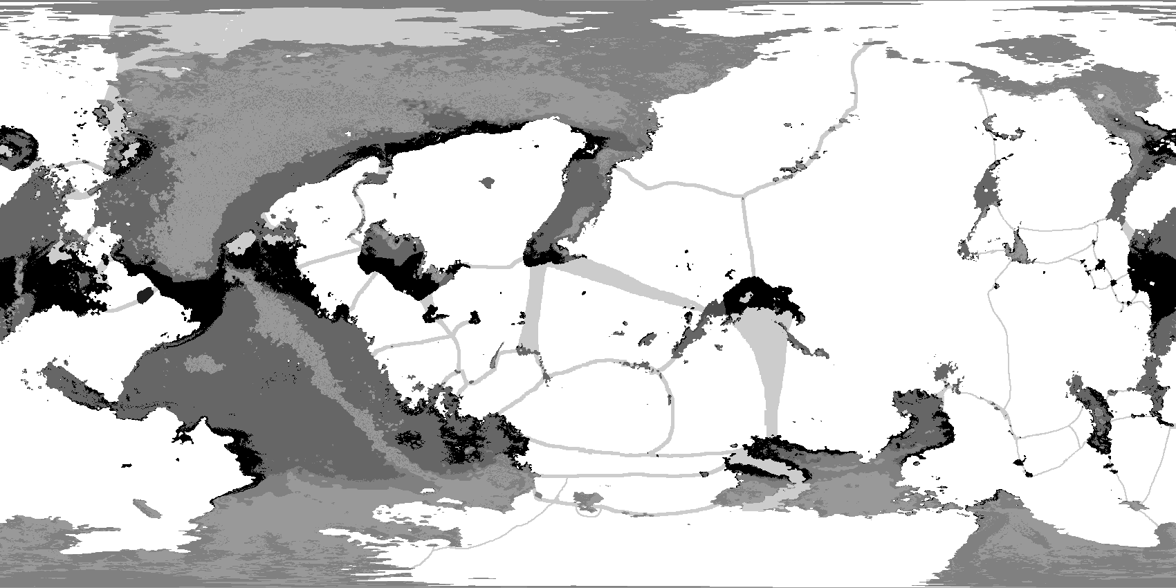A wonderful map created by Continental plate simulation on rock 3