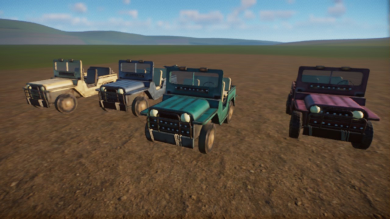 Retro colored Jeeps