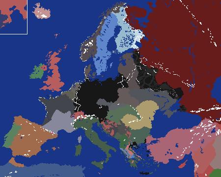1943 July Detailed Political Map of Europe