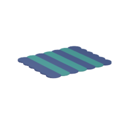 Bath rug with tussled ends