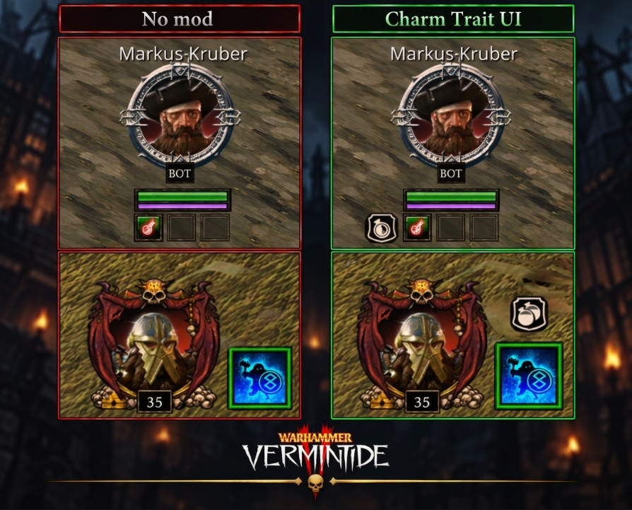 Charm Trait UI preview