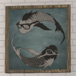 Hipster Koi Framed Picture