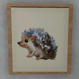 Framed Hedgehog Watercolor