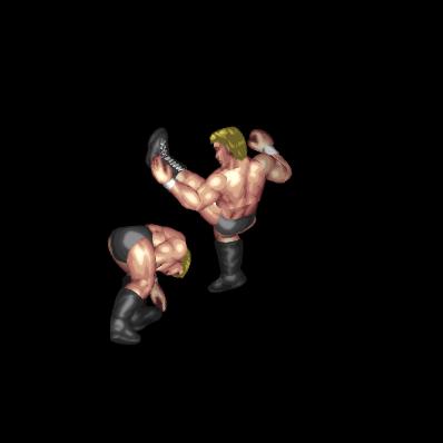 Scissors Axe Kick B (front grap, running)