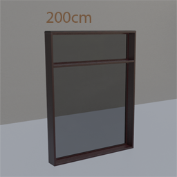 glaspanel 200 for door frame wooden brown red 300 275