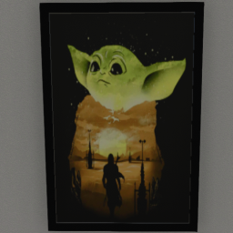 Baby Yoda Poster Framed