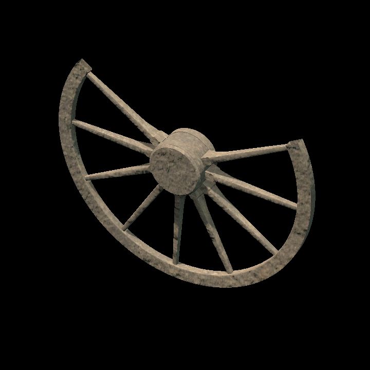 Broken wheel stone