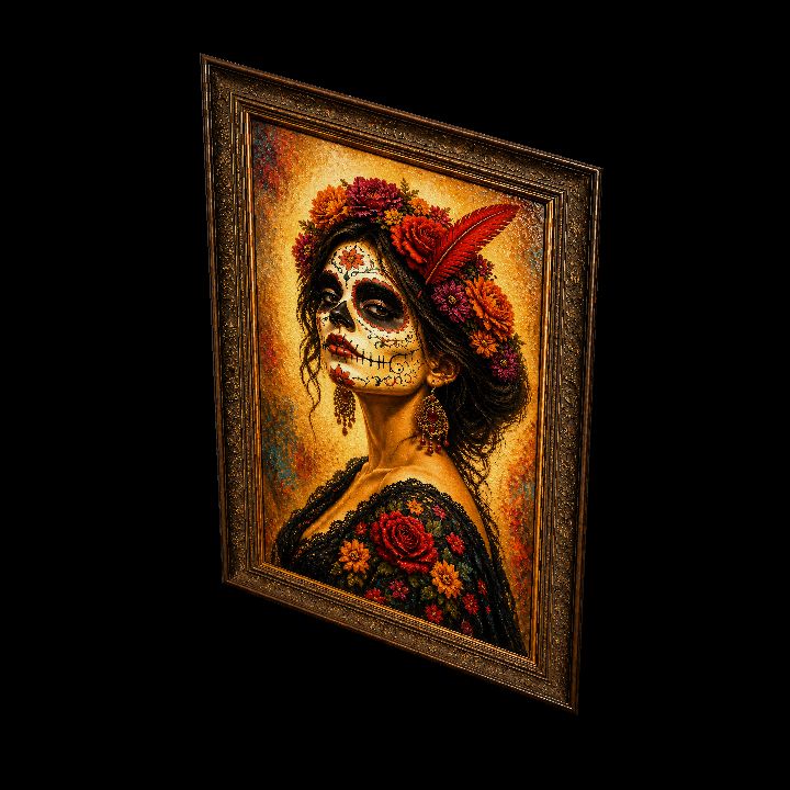 Painting, Sugar Skull 2 (Rectangular) {2D}