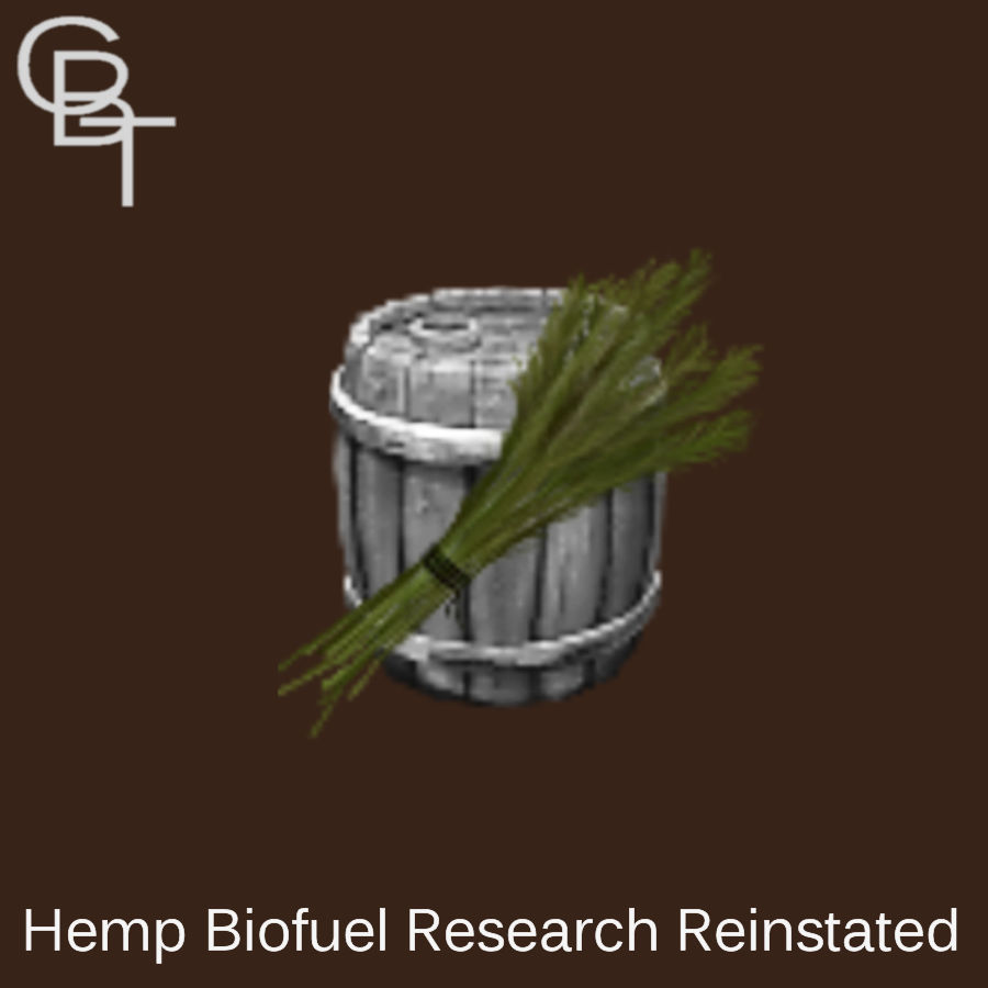 Hemp Biofuel Research Reinstated for Genesis