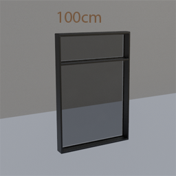 glaspanel 100 for door frame black 200 275