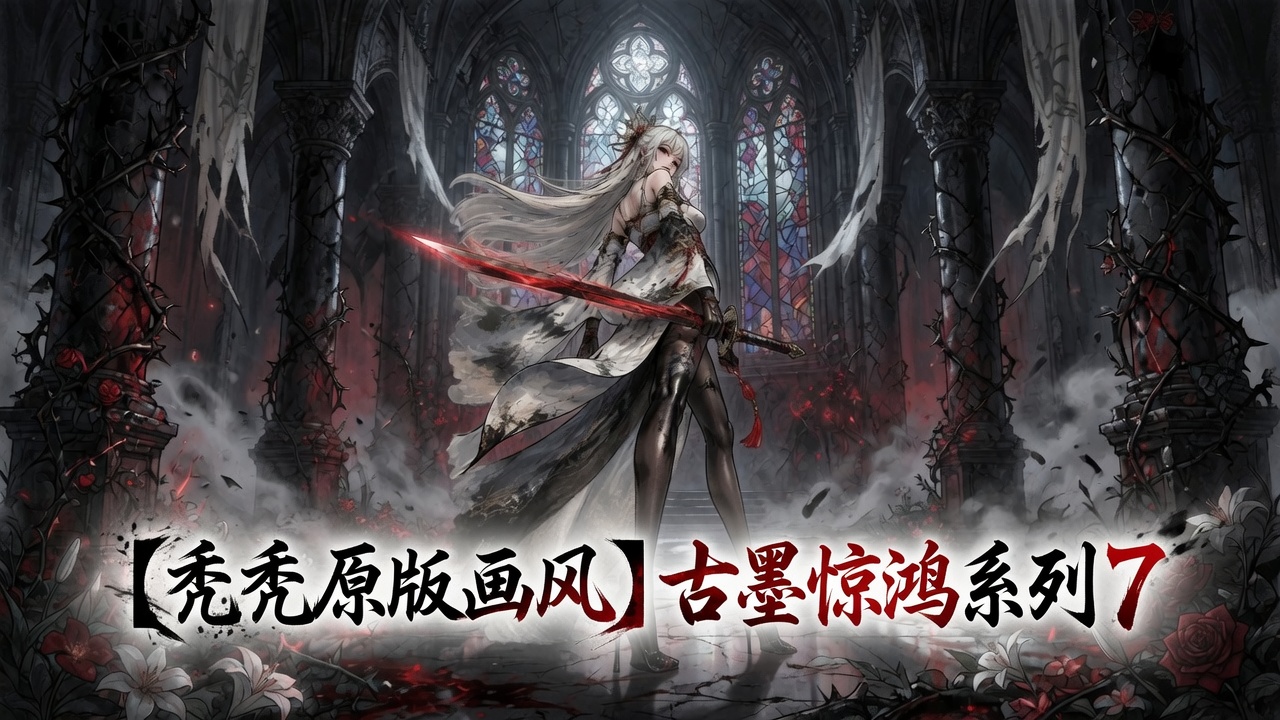 【秃秃原版画风】古墨惊鸿系列7（1*女立绘+NPC+独立战斗小人）