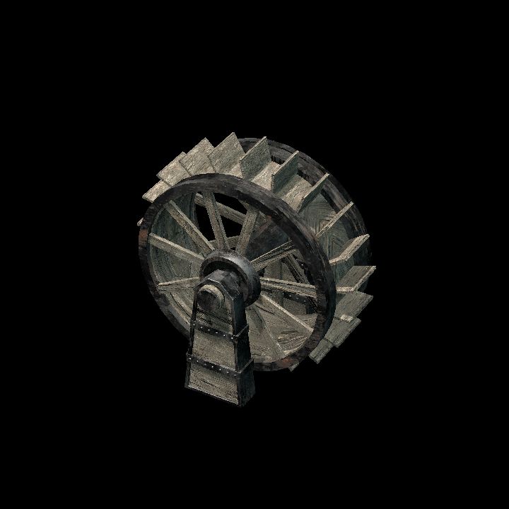 water wheel with support