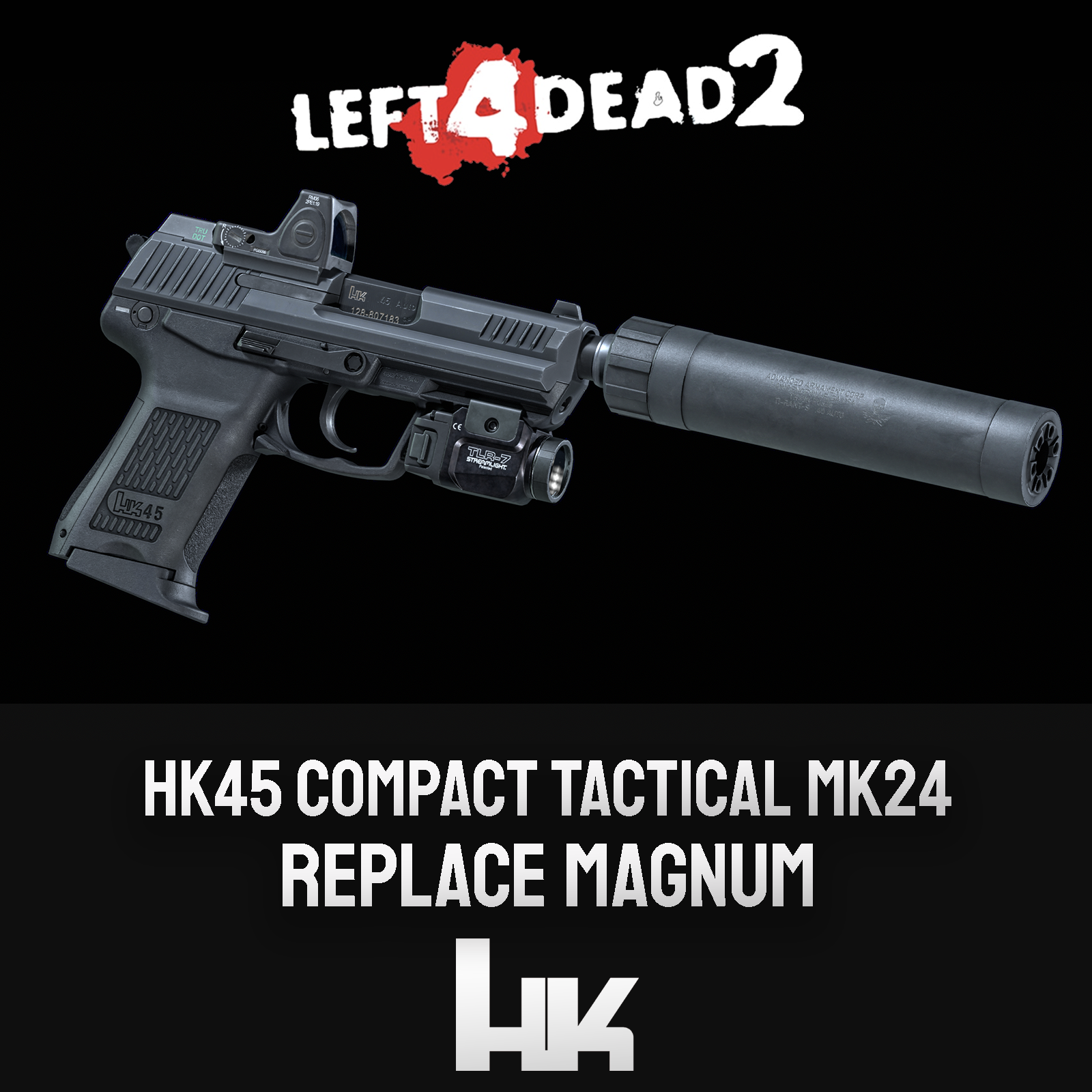 Heckler and Koch HK45 Compact Tactical MK24 45acp Handgun replace Magnum

