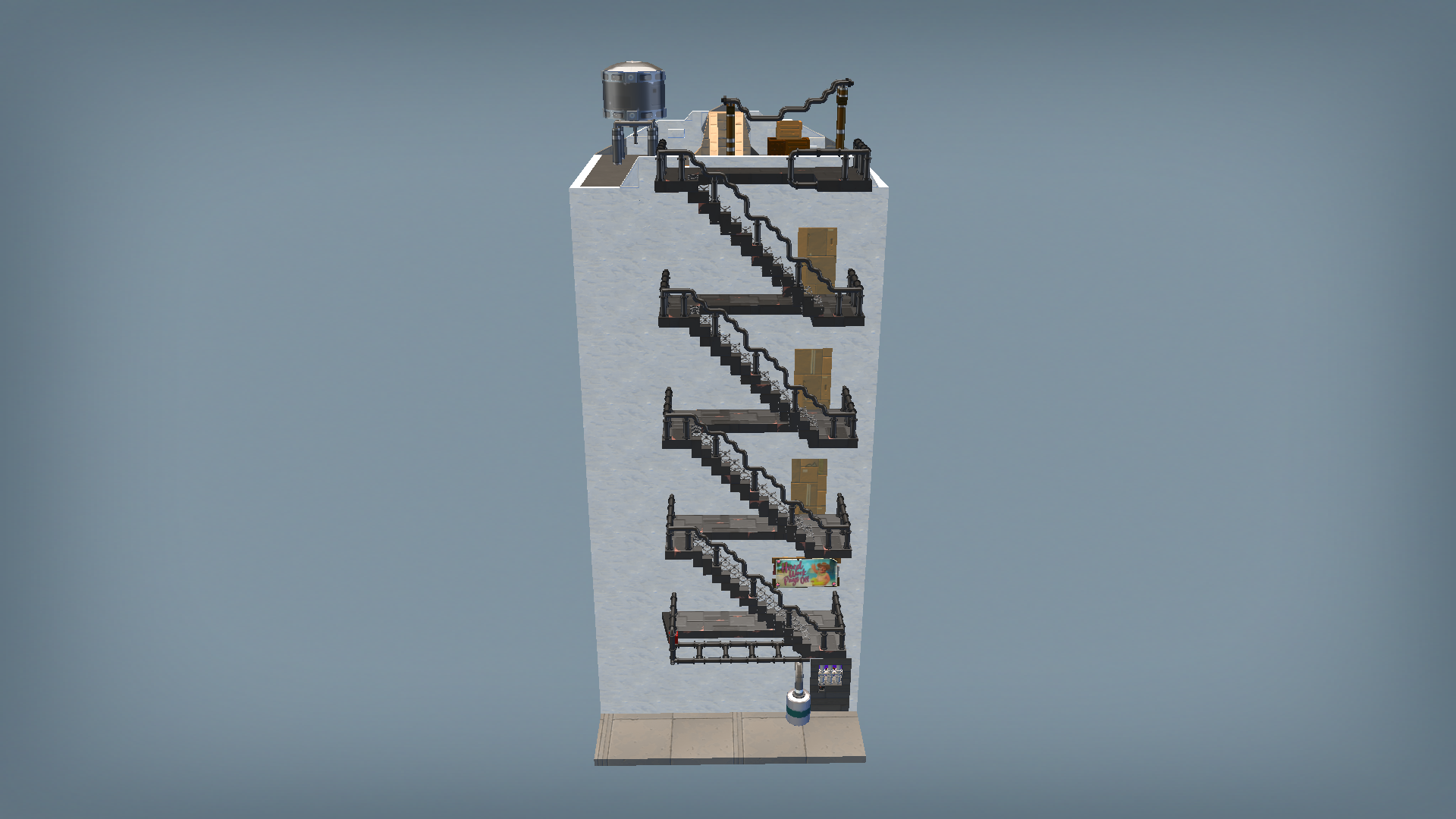 Mini City (UN)Abandoned 2X2 Concrete Building preview