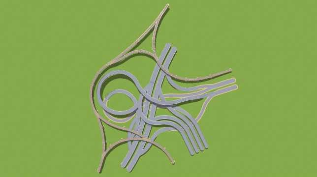 Road-Train Intersection, 4-way, ver2