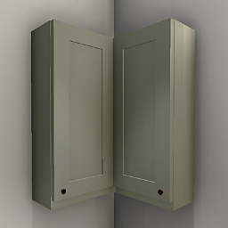 Rosemary Kitchen hanging corner cabinet 75 cm - Sage green