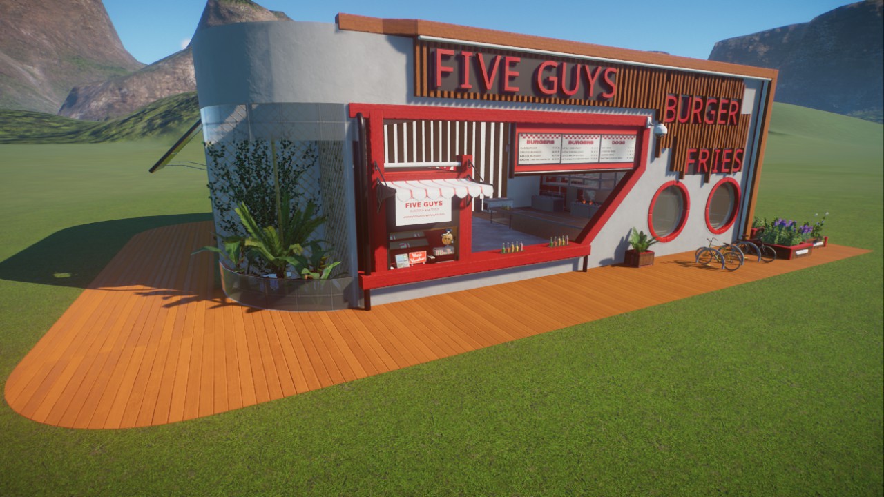 Five Guys Burger Shop with real menus By Adamup