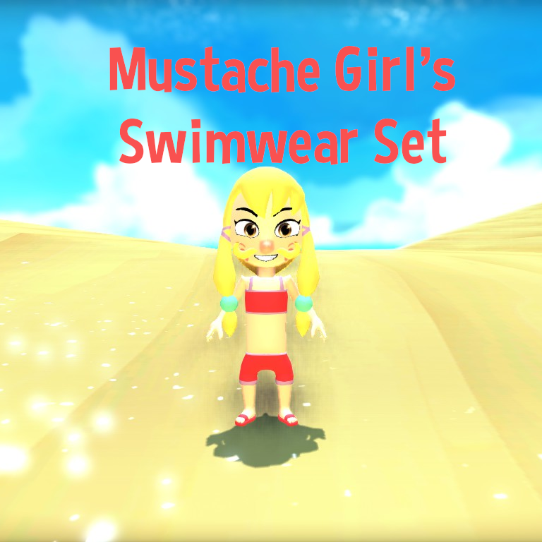 Mustache Girl's Swimwear Set preview