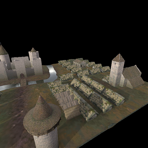 little village with castle