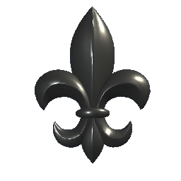 Chrome Fleur De Lis Wall Hanging