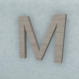 Hanging Letter M (Wood)