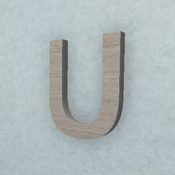 Hanging Letter U (Wood)