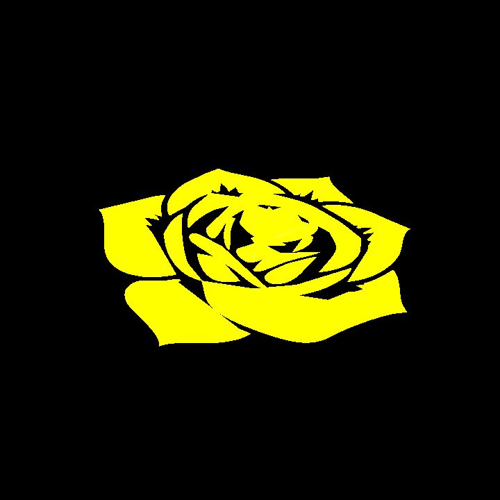 A glowing sigil - yellow rose