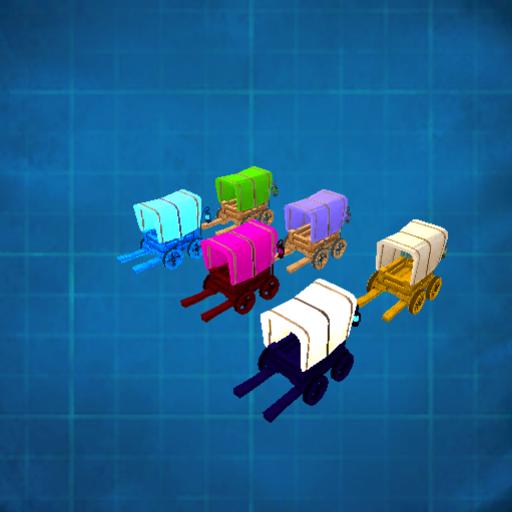 6 covered wagons