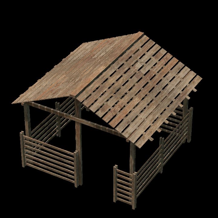 Medieval market stall animal pen 1