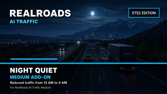RealRoads AI Traffic Night Quiet Medium Add-On - ETS2