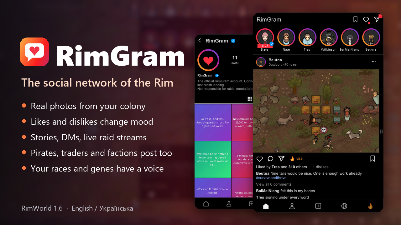RimGram — social network for your colony
