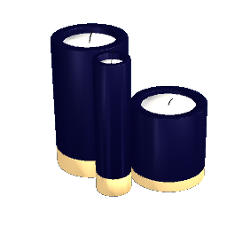 Candle Trio Dark Blue