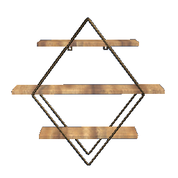 Diamond Cross Planes Shelf - Brass and Bamboo