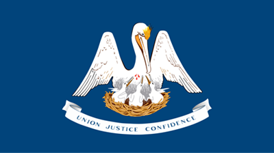 The flag of the state of Louisiana