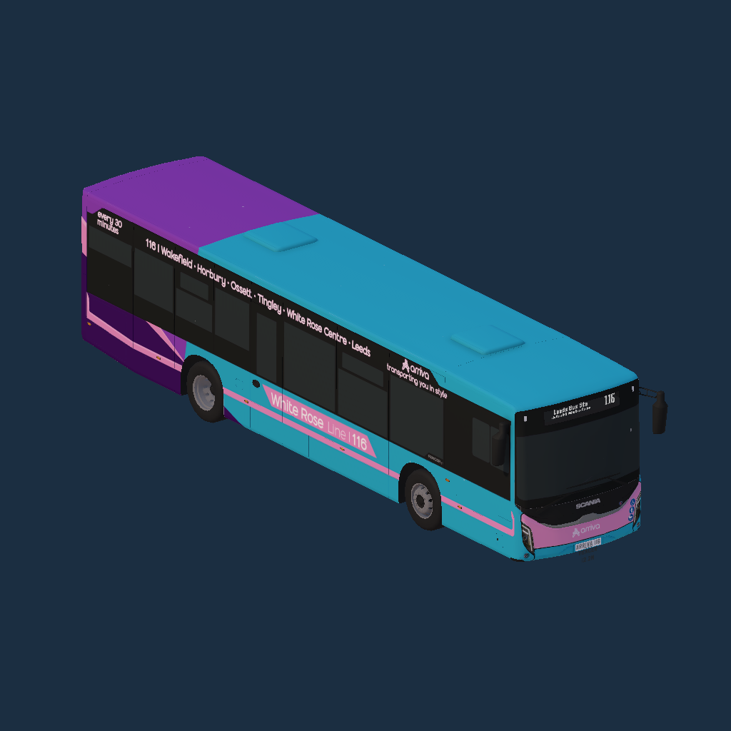 Fencer F1 12.2m - Arriva 116 White Rose Line Branding