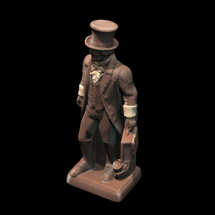 Chocolate gentleman statue mirrored