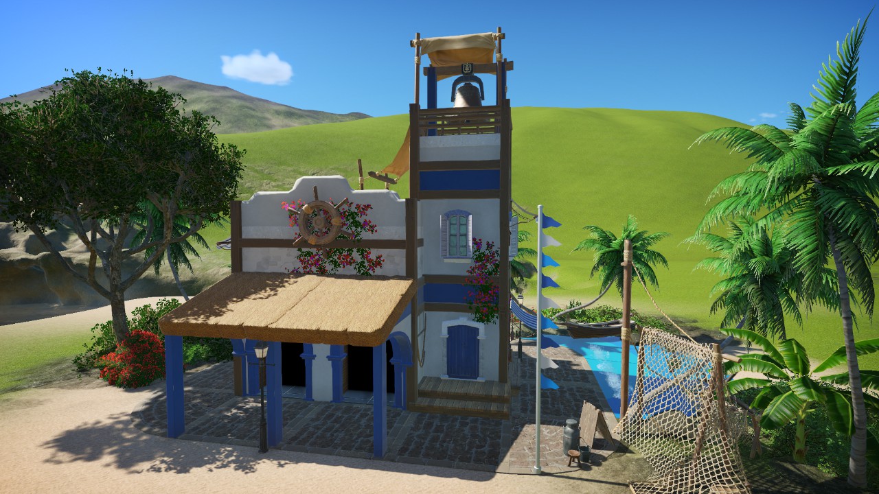 Coastal Greek Staff Building