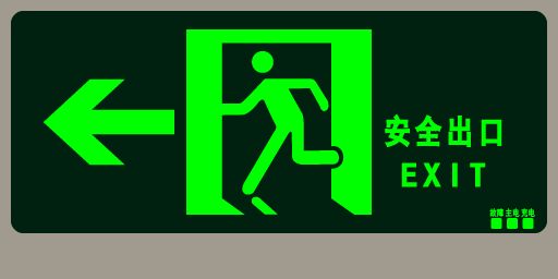 EXIT US看板　出口灯 出口標識 RS PRO 英語 FIRE EXIT ビニール 緑, 白 300mm x 150 mm | RS