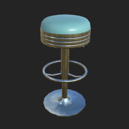Retro Bar Stool - Turquoise