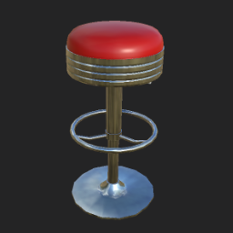 Retro Bar Stool - Red