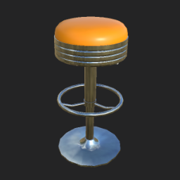 Retro Bar Stool -Orange