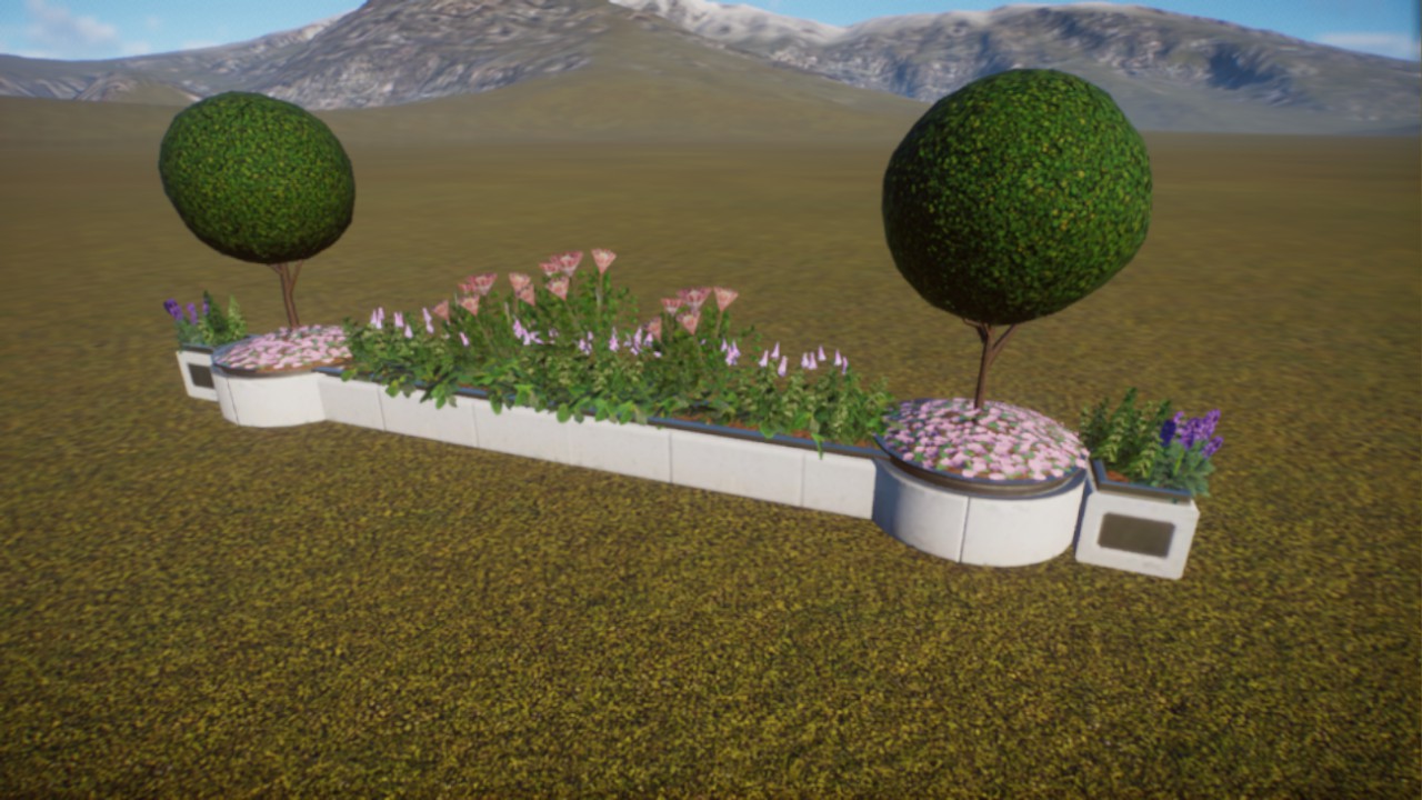 Long white planter