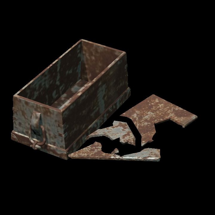 Chest broken lid - rusty 3