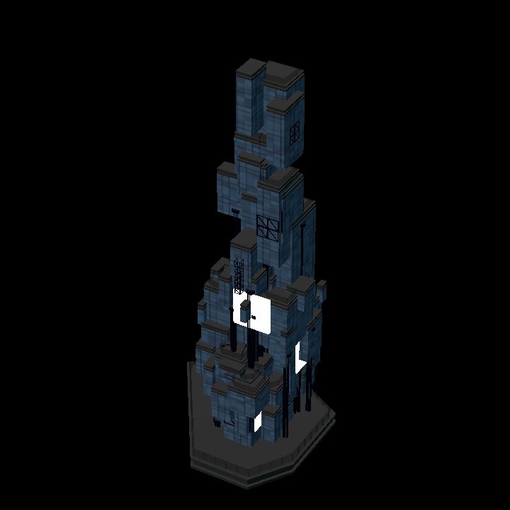 Low Poly Scifi Towers B 1 