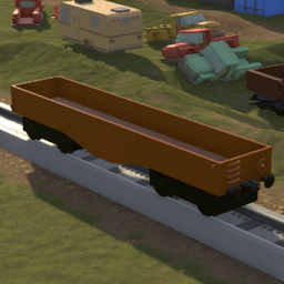 City Train Wagon - Brown (Realistic)