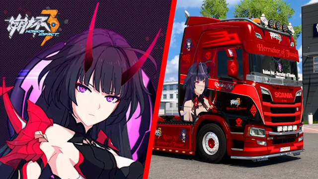 Scania R NG Raiden Mei (Herrscher of Thunder) - Honkai Impact 3 Skin