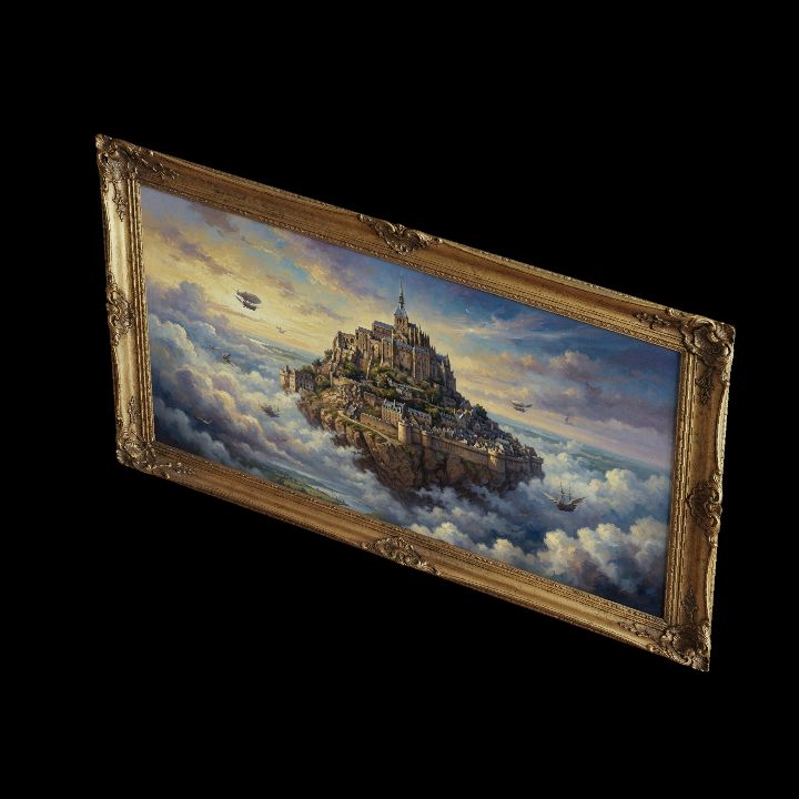 Painting, Sky City with Sky Ships {2D}