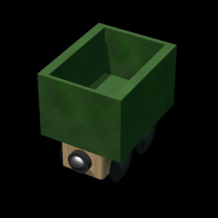 Wooden train truck green