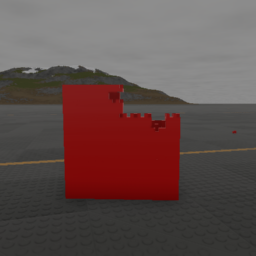 Realistic Teardown Painted Red Plastic Wall