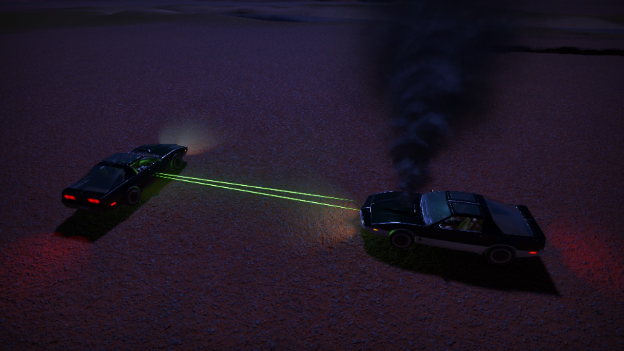 Knight Rider - KITT and KARR final lazer scene